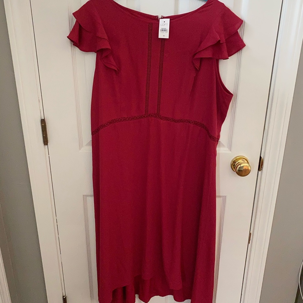 Dark pink a-line Loft dress